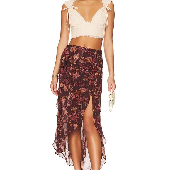 Free People Flounce Around Maxi Skirt Size 6 - Picture 4 of 5